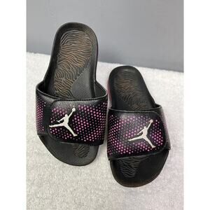 Jordan Hydro‎ 5 Sandals Youth Size 1 Black/White/Vivid Pink 820263-009 Slides